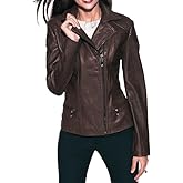 Captain Cory Womens Bambert Lambskin Genuine Leather Jacket, Biker Jacket