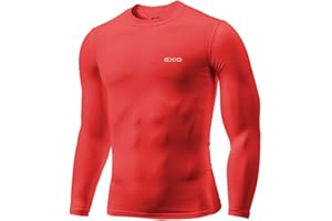 EXIO Mens Compression Baselayer Top Cool Dry Long & Short Sleeve Workout Shirt
