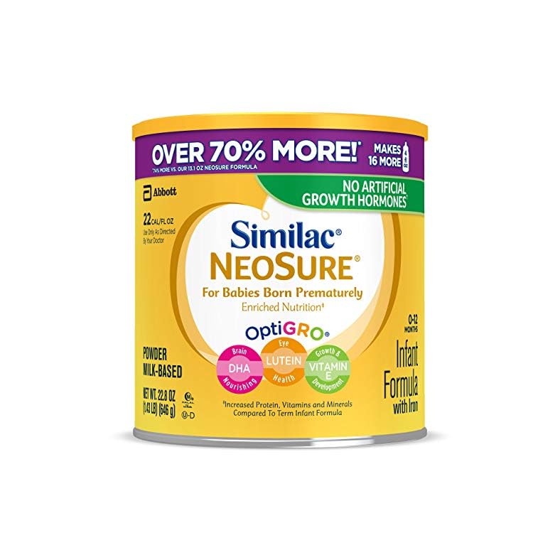 Similac NeoSure Premature Post-Discharge Infant Formula, Powder Baby Formula, 22.8-oz Value Can, Pack of 4