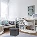 Sorbus Storage Ottoman Bench – Collapsible/Folding Bench Chest with Cover – Perfect Toy and Shoe Chest, Hope Chest, Pouffe Ottoman, Seat, Foot Rest, – Contemporary Faux Suede (Gray)