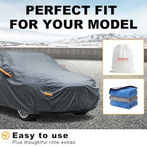 GUNHYI - Funda para coche SUV de 16 capas impermeable para todo tipo de clima, resistente al agua, ajuste universal, Toyota RAV4, Honda CRV, Tesla Model Y, Audi Q5, Chevrolet Equinox, Nissan Rogue, Kia Sorento, Mitsubishi Outlander, etc.