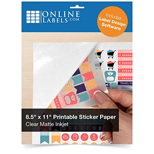 Clear Matte Frosted Sticker Paper, 8.5 x 11 Full Sheet Label, 100