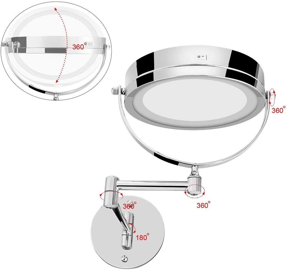 Lupe 10 X 7zoll Frisiertischspiegel Runder Spiegel Beidseitig 360