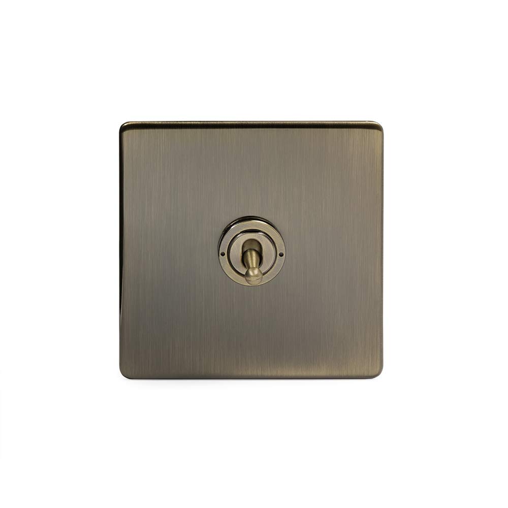 Soho Lighting Beautiful Antique Brass 1 Gang 2 Way Screwless Toggle Light Switch for the Home or Office | Home Makeover, Transformation or Improvements.