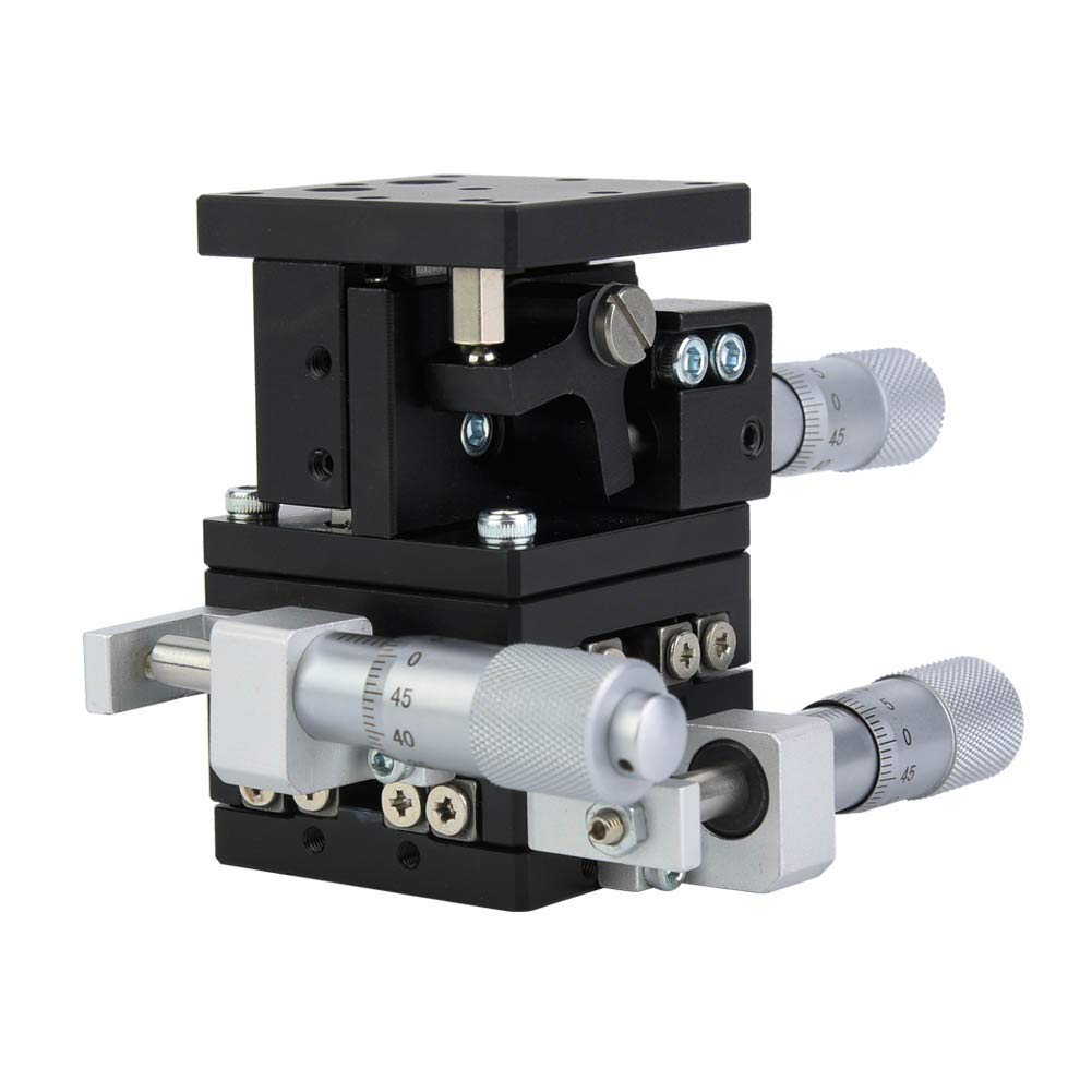 XYZ Linear Stage, 3 Axis Optical Stage Manual Moving Precise Adjustment Horizontal Lifting Slide Platform 40x40mm LD40-LM