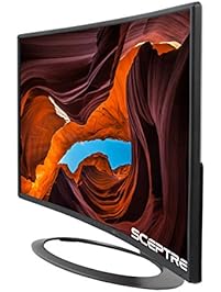 SCEPTRE 27" Curved LED Monitor C278W-1920R Full HD 1080P HDMI DisplayPort VGA Speakers, Ultra Thin Brushed Metallic, 1800R immersive curvature, 2017