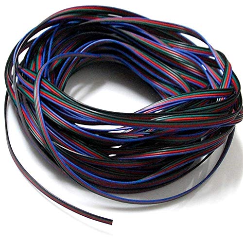 22AWG 4pin 66 Feet Conductor Extension Cable Line Cord for RGB LED Strip 5050 3528 LED Electric Wire