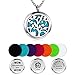 Mother's Gift for Thanksgiving Aromatherapy Essential Oil Diffuser Necklace, Hypoallegenic Stainless Steel Tree of Life Locket with 23