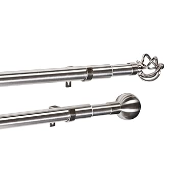 Brushed Chrome Fx Extendable Eyelet Curtain Pole Amazon Co Uk