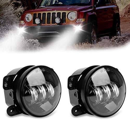 Black 4" Inch Round Cree Fog Light Driving Led Lamp For 07-17 Jeep Wrangler JK CJ TJ