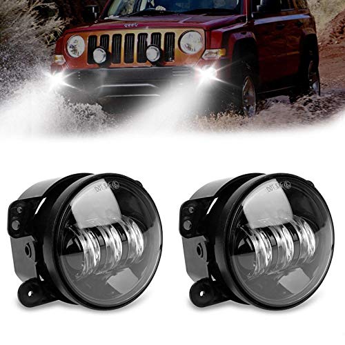 Black 4" Inch Round Cree Fog Light Driving Led Lamp For 07-17 Jeep Wrangler JK CJ TJ