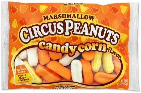 SPANGLER Circus Peanuts, Candy Corn Flavor, 8 Oz Bag (Pack of 12)