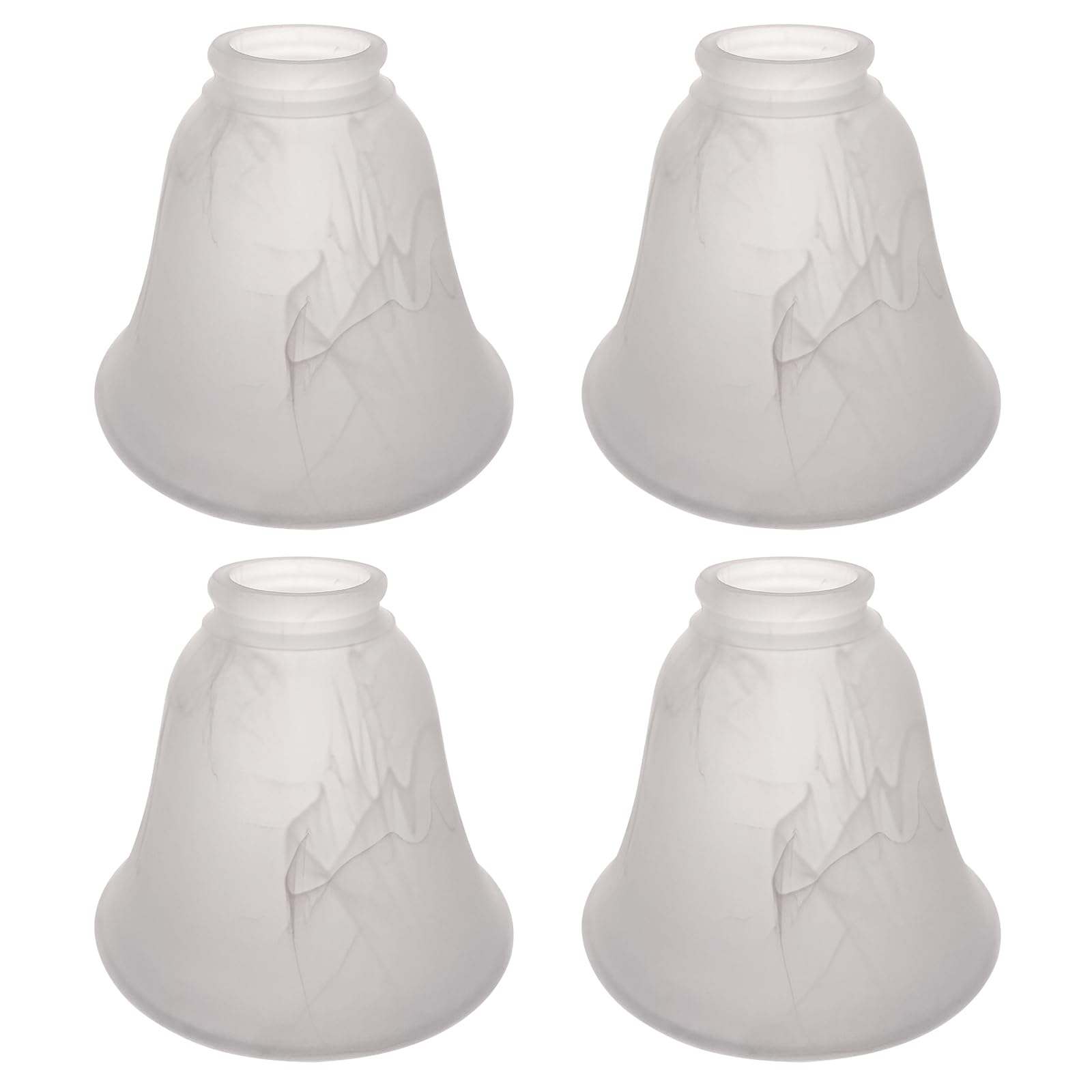 Photo 1 of HonoDing Ceiling Light Replacement Lamp Shade Set of 4, White Cloud Flat Hanging Bell Frosted Glass Lampshade Replacement Glass Lamp Shade for Ceiling Fan Light Kit (White Alabaster)