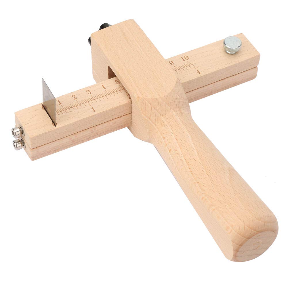 Shanrya Leather Strap Cutter, Leather Craft Tool Strap Cutter Adjustable Wood Strip and Strap Cutter Leather Hand Cutting Tool DIY Craft Tool with 5 Blades for Cutting Strap Up to 4in Wide