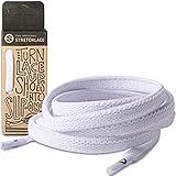 All Ages Elastic Stretch Shoe Lace White - Lrg: 45” Big Kid Sz 4+ & Adult Sz To 13