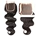 Nadula 8A Unprocessed Brazilian Remy Virgin Human Hair Body Wave Weave Pack of 3 with Lace Closure Natural Color (16 18 20+14)