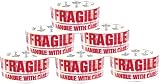 BARGAIN FACTORY Fragile Tape 6 Rolls 48mm x 66m Heavy Duty Packing Shipping