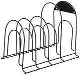 Miriga Life Heavy Duty Pot & Pan Organizer Rack Holder - Best for Kitchen and Cabinet Storage of Pots Pans Lids - Great for Cast Iron - No Assembly Required - Black