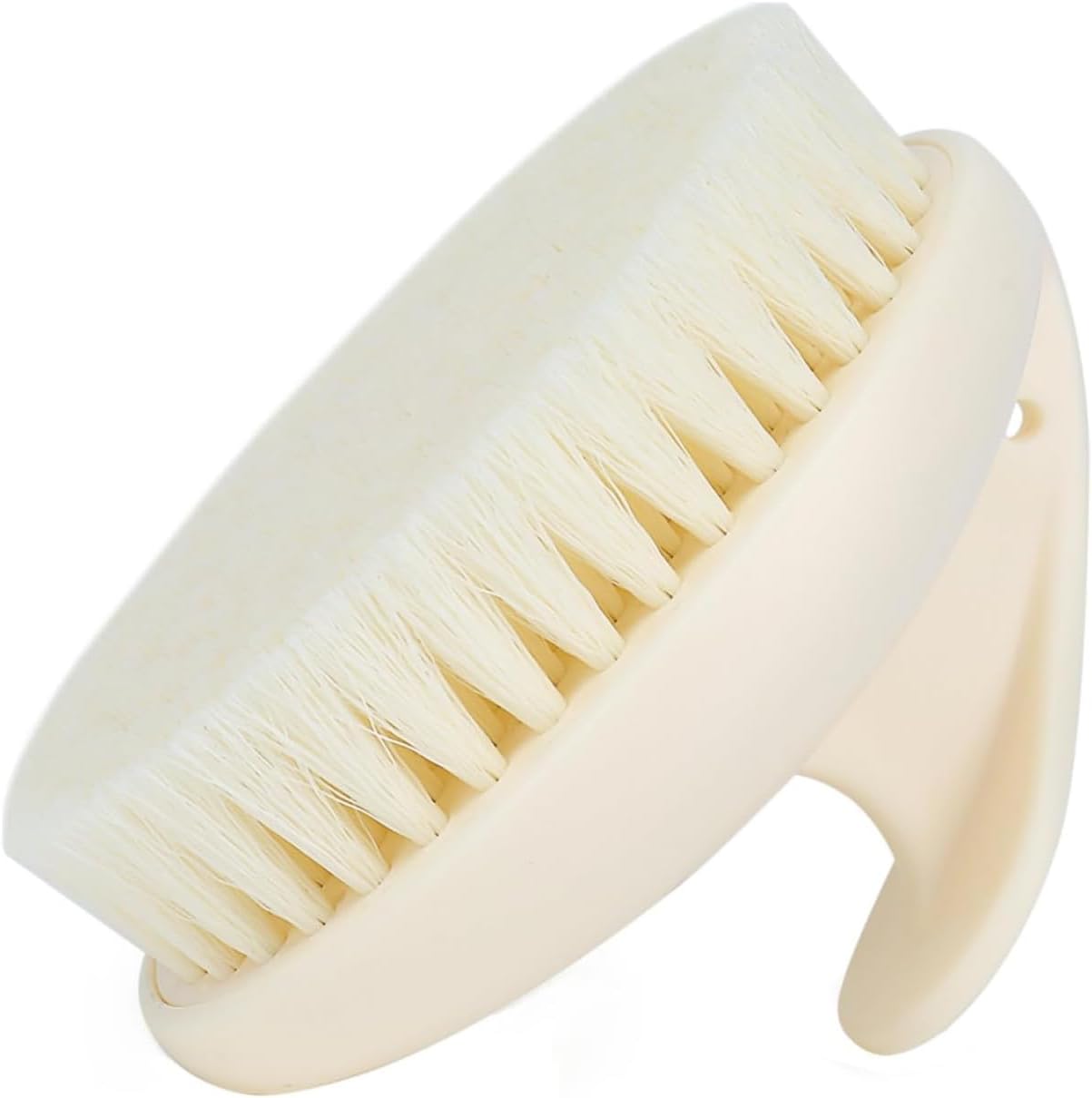 Dry Brushing Body Brush for Lymphatic Drainage & Exfoliation, Strong Grip for Deep Cleansing & Smooth Skin, Body Scrubber with Comfortable Bristles, Cream White