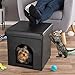PETMAKER Pet House Ottoman- Collapsible Multipurpose Cat or Small Dog Bed Cube & Footrest with Cushion Top & Interior Pillow by (Faux Leather)thumb 3
