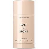 SALT & STONE Aluminum Free Deodorant | Extra Strength 48 Hour Protection for Women & Men | Made with Seaweed Extracts, Niacinamide & Prebiotics (Saffron & Cedar)