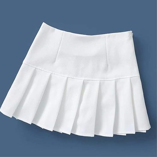 white high waisted mini skirt