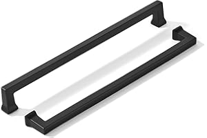 khtumeware 5 Pack 12inch(305mm) Hole Center Black Cabinet Pulls Heavy-Duty Solid Matte Black Cabinet Hardware Pulls for Kitch