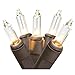 Set of 300 Clear Mini Christmas Lights - Brown Wire