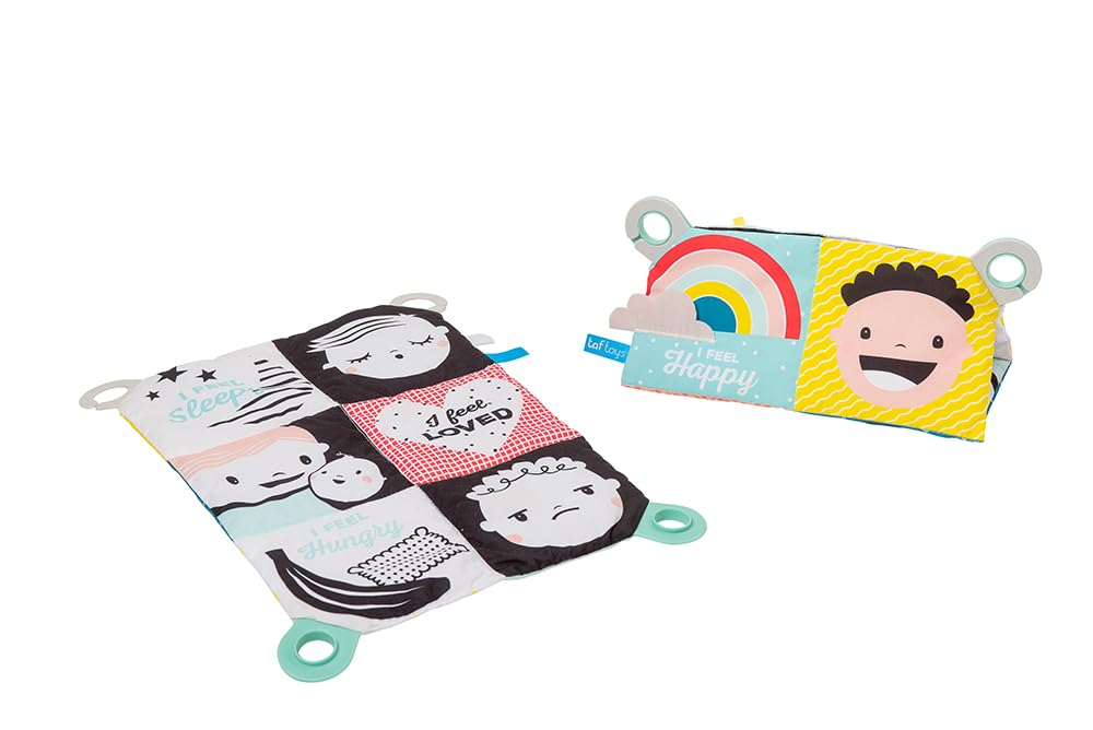 Taf Toys My Feelings Infant Crinkle Toy For Sensory Play With Lots Of Activities For 2 Developmental Stages. Suitable From Birth, For Tummy-Time Or Take Along Play. Aids Your Baby Sensory Development