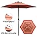 Abba Patio 9ft Outdoor Patio Market Table Umbrella with Push Button Tilt and Crank for Garden, Lawn, Deck, Backyard & Pool, Red Striped