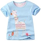 Ajiduo Kids Little Baby Toddler Girls Short Sleeve Tops T-Shirts 1-6 T