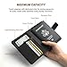 Vivefox RFID Leather Passport Holder Cover - Travel Passport Wallet Document Organizer Id Card Case (Black- 1 (with Magnet Button))