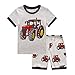RKOIAN Little Boys Short Pajamas Sets Toddler PJS Cotton Kids Sleepwears (Gray Tractor, 5T)