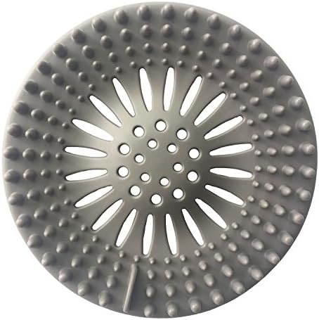 WEYNG Rubber Sink Strainer Filter Basket Floor Drain Protector Hair Catcher Stopper For Bathroom Kitchen 5.1 Inch Dia (Grey)