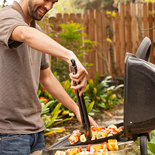 Kitchen Tongs, Cooking Salad Tongs with Silicone Tips Tongs for Cooking Serving Tongs Silicone Rubber Tongs Set Stainless Steel Kitchen Tongs Set of 2, Locking Metal Food Tongs Non-Slip Grip - Thumbnail 5
