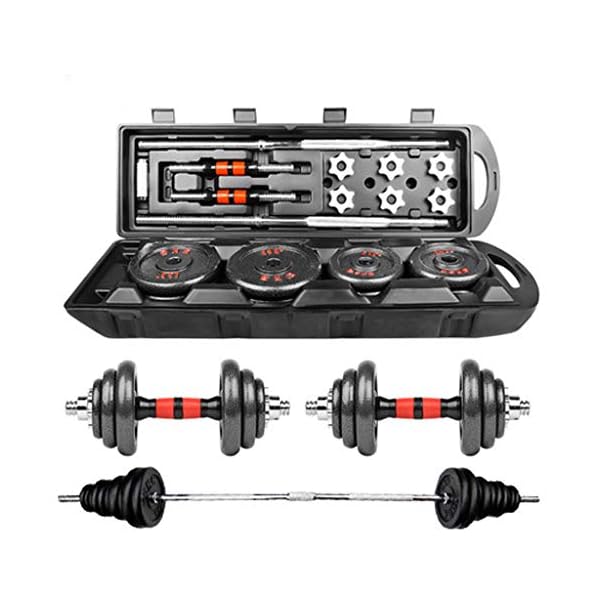 DD-home Adjustable Dumbbell Barbell Lifting Set 50Kg/110Lb Exercise & Fitness Dumbbells Free Weight Set with Connecting…