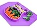 Silicone placemat and Baby Plate Tray for Infants Toddlers and Kids - These Portable Hippo Happy mats one Piece Bowl suctions and fits to Most Tables highchair Non Slip Baby Feeding FDA Approved