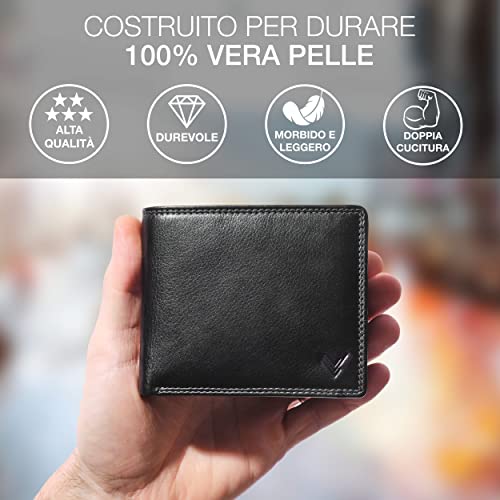 Lavalen® Men's Genuine Leather RFID Wallet with Coin Purse Large Wallet | Handmade RFID Leather Wallet Zipped pocket, space for cards, bills and coins. Makes a great gift.