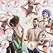 Rose Gold Party Decorations for Birthday Party - Rose Gold Balloons Decorations Set: Rose Gold Confetti Balloons, Tinsel Foil Fringe Curtains, Rose Gold Heart and Star Shaped 18 Inch Foil Balloons,