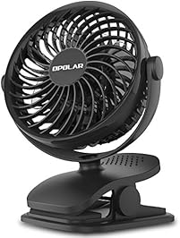 OPOLAR Rechargeable Clip on Fan, USB or Battery Operated Small Fan with 4 Speeds, 360 Degree Rotation, Quiet Desk Fan, Powerful Wind for Baby Stroller, Crib, Outdoor Activity, Home and Office