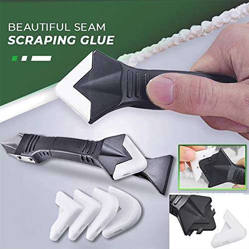 3 In 1 Caulking Tool Kit, Silicone Sealant Finishing Tool, Glass Glue Angle Grout Scraper