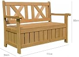 AIRWAVE Darcy Outdoor Storage Bench 110L Weather Resistant Fir Wood view 2