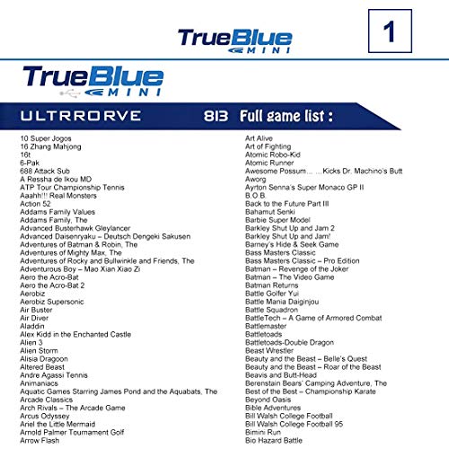 PeleusTech True Blue Mini Ultradrive Pack for Genesis / MegaDrive Mini (813 Games)