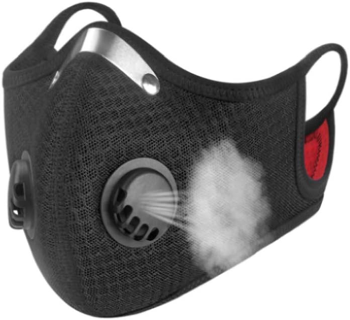 Dust Mask Activated Carbon, [N95 Filter Standard] Air Filter Respirator Dustproof Masks for Allergens, Pollution, Particle, Pollen, Smoke Woodworking Cycling Running (1 Filter, Black)