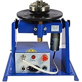 PreAsion 10KG Welding Positioner Turntable Table Angle 0 to 90&deg; Welding Positioner Positioning Turntable 110V With 80mm Chuck Rotary Table Workbench 3 Jaw Chuck