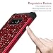Hekodonk Compatible Galaxy Note 8 Case, Luxury Stars Sparkle Glitter Shiny Heavy Duty Shockproof Full-Body Protective High Impact Hybrid Cover for Samsung Galaxy Note 8(Bling Red)