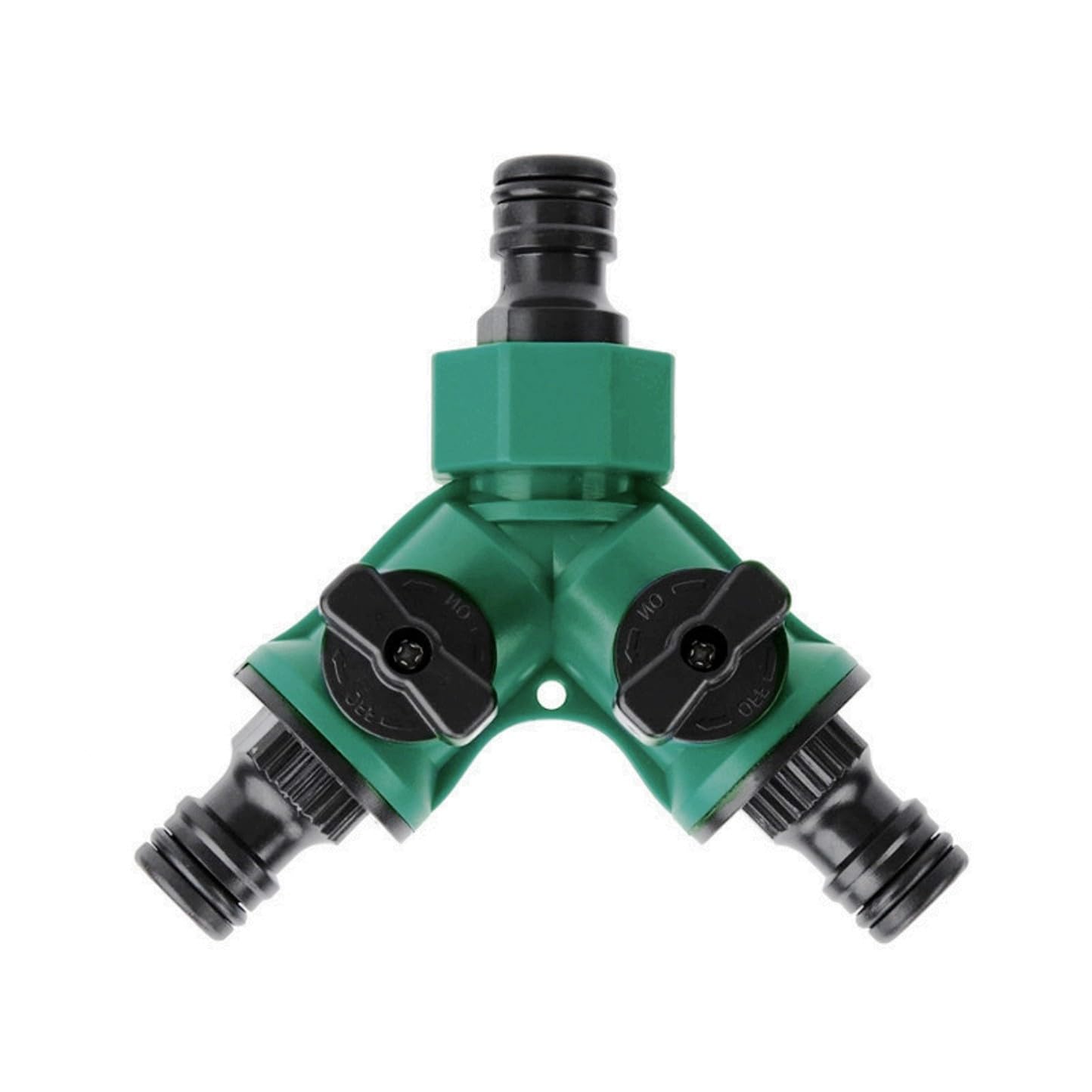 JZK 2 Way garden hose splitter 1/2", water hose pipe connector adapter, garden tap Y splitter connector with individual On/Off valves, quick hose end connector ﻿ ﻿