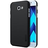 Samsung Galaxy A7 2017 Case Nillkin Frosted Shield Matte Plastic Ultra Thin Slim Light Fit Case, Shockproof Shell Anti-Scratch Anti-Fingerprint Cover (with Screen protector) (Frosted Black)