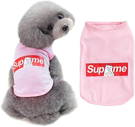 UPRetailer Fashion SupMe Pet Dog Shirts Small Dogs Tank Top Clothes Funny Cat Puppy T-Shirt Summer