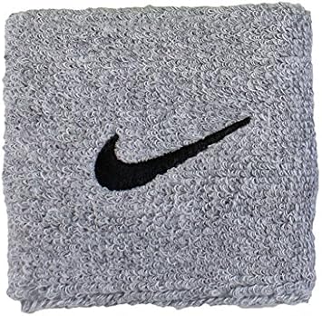 Amazon Nike ナイキ スウッシュ リストバンド グレーヘザー ブラック 2セット Nike ナイキ リストバンド
